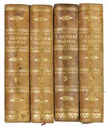 Lotto composto di 11 volumi di teatro.  Vittorio Alfieri, Pietro Aretino, Pietro Metastasio  (Roma, 1698 - Vienna, 1782), Giovanni Battista Niccolini  (San Giuliano Terme, 1872 - Firenze, 1861), Publius Vergilius Maro  - Asta Libri, Manoscritti e Autografi - Libreria Antiquaria Gonnelli - Casa d'Aste - Gonnelli Casa d'Aste