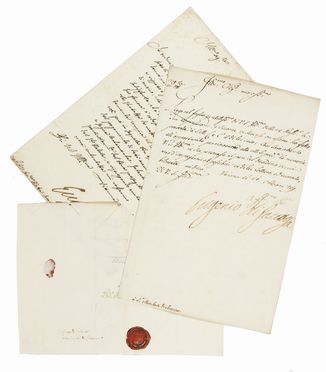  Eugenio di Savoia - Principe di Savoia-Carignano : 2 manoscritti con firma autografa, uno inviato al Marchese di Soncino, l?altro ad un Colonnello ? Cavaliere di Malta - di Casale Monferrato.  - Auction BOOKS, MANUSCRIPTS AND AUTOGRAPHS - Libreria Antiquaria Gonnelli - Casa d'Aste - Gonnelli Casa d'Aste