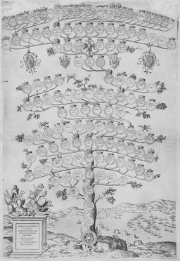  Scipione Ammirato  (Lecce, 1531 - Firenze, 1601) : Tre alberi genealogici.  - Asta Stampe e Disegni - Libreria Antiquaria Gonnelli - Casa d'Aste - Gonnelli Casa d'Aste