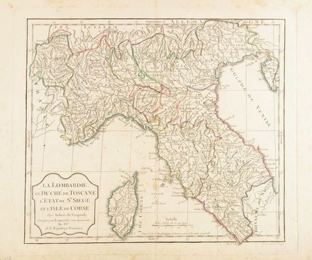  Robert de Vaugondy Didier : La Lombardie, le Duchè de Toscane e l'Etat du St. Siege et l'Isle de Corse.  - Asta Stampe, disegni, carte geografiche e vedute - Libreria Antiquaria Gonnelli - Casa d'Aste - Gonnelli Casa d'Aste