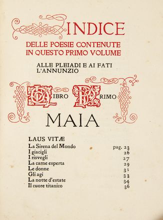  D'Annunzio Gabriele : Laudi del cielo del mare della terra e degli eroi.  - Asta Libri, Manoscritti e Autografi - Libreria Antiquaria Gonnelli - Casa d'Aste - Gonnelli Casa d'Aste