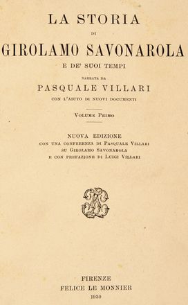  Villani Giovanni, Villani Matteo, Villani Filippo : Croniche [...] secondo le migliori stampe e corredate di note filologiche e storiche. testo di lingua. Vol. 1 [-2].  - Asta Libri, Manoscritti e Autografi - Libreria Antiquaria Gonnelli - Casa d'Aste - Gonnelli Casa d'Aste