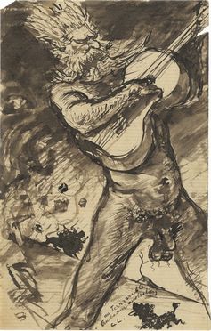  Charles Lucien Leandre  (Champsecret, 1862 - Parigi, 1934) : Au Terrrrrible Troubadour australien.  - Auction Prints, Drawings, Maps and Views - Libreria Antiquaria Gonnelli - Casa d'Aste - Gonnelli Casa d'Aste