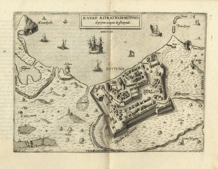  Ballino Giulio : Tre vedute di Ostia, Nettuno e Vicovaro.  Ferdinando Bertelli  - Asta Stampe, disegni, carte geografiche e vedute - Libreria Antiquaria Gonnelli - Casa d'Aste - Gonnelli Casa d'Aste