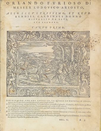  Ariosto Ludovico : Cinque Canti di un nuovo libro [...] i quali seguono la materia del Furioso... Letteratura italiana  - Auction Manuscripts, Incunabula, Autographs and Printed Books - Libreria Antiquaria Gonnelli - Casa d'Aste - Gonnelli Casa d'Aste