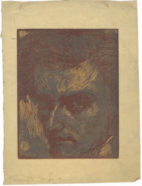  Ferruccio Pasqui  (Rapolano, 1886 - Firenze, 1958) : Due autoritratti (?).  - Asta Stampe, disegni, carte geografiche e vedute - Libreria Antiquaria Gonnelli - Casa d'Aste - Gonnelli Casa d'Aste