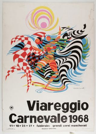  Virginio Bianchi  (Massarosa, 1899 - 1970) [e altri] : Sei manifesti per il Carnevale di Viareggio.  Uberto Bonetti  (Viareggio, 1909 - 1993), Arnaldo Galli  (Viareggio, 1926)  - Asta Stampe, disegni, carte geografiche e vedute - Libreria Antiquaria Gonnelli - Casa d'Aste - Gonnelli Casa d'Aste