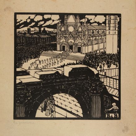  Benito Boccolari  (Modena, 1888 - 1964) : Sette xilografie.  - Asta Stampe, disegni, carte geografiche e vedute - Libreria Antiquaria Gonnelli - Casa d'Aste - Gonnelli Casa d'Aste