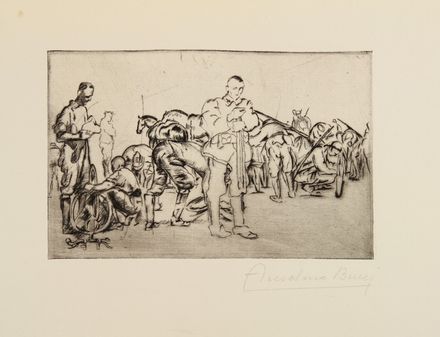  Anselmo Bucci  (Fossombrone, 1887 - Monza, 1955) : Croquis du Front Italien. 50 pointes s&eacute;ches documentaires par Anselmo Bucci. Avec pr&eacute;face de l'artiste en Italien et en Fran&ccedil;ais. En quatre album.  - Asta Stampe, disegni, carte geografiche e vedute - Libreria Antiquaria Gonnelli - Casa d'Aste - Gonnelli Casa d'Aste