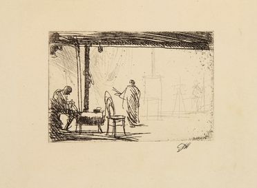  Pietro Annigoni  (Milano, 1910 - Firenze, 1988) : Due acqueforti.  - Auction Prints, Drawings, Maps and Views - Libreria Antiquaria Gonnelli - Casa d'Aste - Gonnelli Casa d'Aste