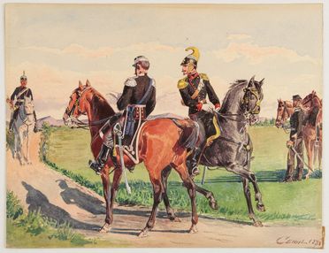  Quinto Cenni  (Imola, 1845 - Carate Brianza, 1917) : Uniformi militari italiane della seconda metà del XIX secolo.  - Auction Prints, Drawings, Maps and Views - Libreria Antiquaria Gonnelli - Casa d'Aste - Gonnelli Casa d'Aste