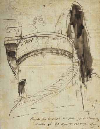  Giulio Bargellini  (Firenze, 1875 - Roma, 1936) : Schizzi, Appunti, Idee.  - Auction Prints, Drawings, Maps and Views - Libreria Antiquaria Gonnelli - Casa d'Aste - Gonnelli Casa d'Aste