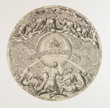  Philips Galle  (Haarlem, 1537 - Anversa, 1612) [da] : Lotto di sue stampe: Giudizio Universale/Inferno e Paradiso  - Auction Prints, Drawings, Maps and Views - Libreria Antiquaria Gonnelli - Casa d'Aste - Gonnelli Casa d'Aste