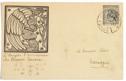  Bruno Marsili (detto Bruno Da Osimo)  (Osimo, 1888 - Ancona, 1962) : Quattro cartoline indirizzate a Enrico Pea.  - Asta Stampe, disegni, carte geografiche e vedute - Libreria Antiquaria Gonnelli - Casa d'Aste - Gonnelli Casa d'Aste
