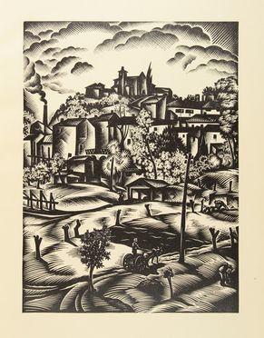  Aldo Patocchi  (Basilea, 1907 - Lugano, 1986) : 12 Paesaggi in xilografia di Aldo Patocchi.  - Asta Stampe, disegni, carte geografiche e vedute - Libreria Antiquaria Gonnelli - Casa d'Aste - Gonnelli Casa d'Aste