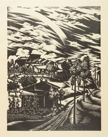  Aldo Patocchi  (Basilea, 1907 - Lugano, 1986) : 12 Paesaggi in xilografia di Aldo Patocchi.  - Asta Stampe, disegni, carte geografiche e vedute - Libreria Antiquaria Gonnelli - Casa d'Aste - Gonnelli Casa d'Aste
