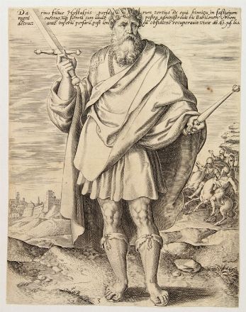  Maarten de Vos  (Anversa, 1532 - 1603) [cerchia di] : Re persiani.  - Auction Prints, Drawings, Maps and Views - Libreria Antiquaria Gonnelli - Casa d'Aste - Gonnelli Casa d'Aste