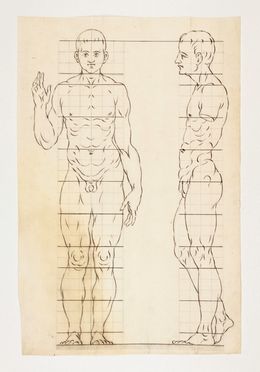  Scuola italiana della seconda met&agrave; del XVII secolo : Lotto di 17 studi anatomici.  - Asta Stampe, disegni, carte geografiche e vedute - Libreria Antiquaria Gonnelli - Casa d'Aste - Gonnelli Casa d'Aste