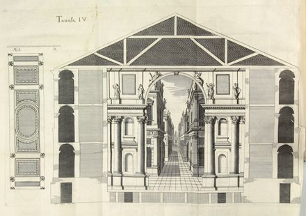  Arnaldi Enea : Idea di un teatro nelle principali sue parti simile a' teatri antichi all'uso moderno accomodato... Teatro, Architettura, Musica, Teatro, Spettacolo  Andrea Palladio, Francesco Galli Bibiena  (Bologna, 1659 - 1739)  - Auction Manuscripts, Incunabula, Autographs and Printed Books - Libreria Antiquaria Gonnelli - Casa d'Aste - Gonnelli Casa d'Aste