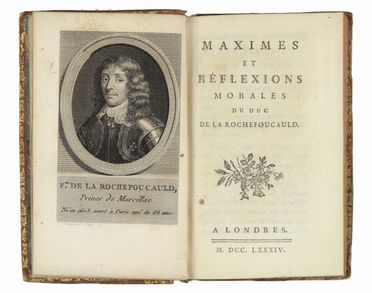  La Rochefoucauld Franois (de) : Maximes et réflexions morales du duc De La Rochefoucauld. Letteratura francese, Letteratura  - Auction Manuscripts, Incunabula, Autographs and Printed Books - Libreria Antiquaria Gonnelli - Casa d'Aste - Gonnelli Casa d'Aste