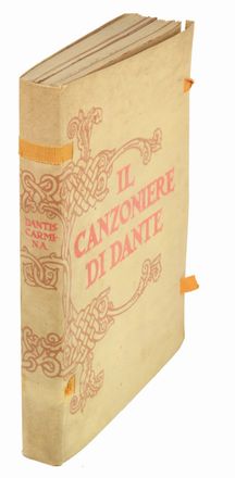  Alighieri Dante : Il Canzoniere.  Dante Gabriele Rossetti  (Londra, 1828 - Birchington, 1882), Marcus De Rubris, Paolo Paschetto  - Asta Manoscritti, Incunaboli, Autografi e Libri a stampa - Libreria Antiquaria Gonnelli - Casa d'Aste - Gonnelli Casa d'Aste