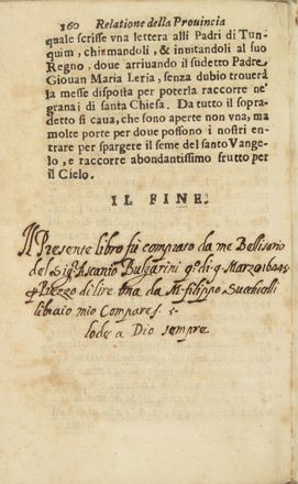  Cardim Antonio Francisco : Relatione della Provincia del Giappone...  Giacomo Diaceto  - Asta Manoscritti, Incunaboli, Autografi e Libri a stampa - Libreria Antiquaria Gonnelli - Casa d'Aste - Gonnelli Casa d'Aste