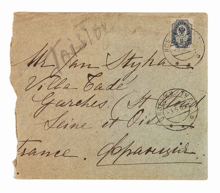  Tolstoj Lev : Lettera autografa firmata di Tolstoj (o della mogliè) inviata a Jan Stika. Letteratura straniera, Letteratura  - Auction Manuscripts, Incunabula, Autographs and Printed Books - Libreria Antiquaria Gonnelli - Casa d'Aste - Gonnelli Casa d'Aste