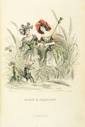  Grandville J.J. [pseud. di Gérard Jean Ignace Isidore] : Les fleurs animées [...], introduction par Alph. Karr, texte par Taxile Delord. Première partie (-deuxième). Letteratura francese  Alphonse Karr, Taxile Delord, Charles Michel Geoffroy  - Auction Manuscripts, Incunabula, Autographs and Printed Books - Libreria Antiquaria Gonnelli - Casa d'Aste - Gonnelli Casa d'Aste