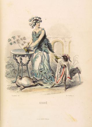  Grandville J.J. [pseud. di Gérard Jean Ignace Isidore] : Les fleurs animées [...], introduction par Alph. Karr, texte par Taxile Delord. Première partie (-deuxième). Letteratura francese  Alphonse Karr, Taxile Delord, Charles Michel Geoffroy  - Auction Manuscripts, Incunabula, Autographs and Printed Books - Libreria Antiquaria Gonnelli - Casa d'Aste - Gonnelli Casa d'Aste