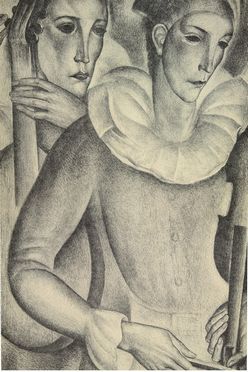  Antoine Carte (detto Anto Carte)  (Mons, 1886 - Ixelles, 1954) : Couple des musiciens.  - Auction Prints and Drawings - Libreria Antiquaria Gonnelli - Casa d'Aste - Gonnelli Casa d'Aste