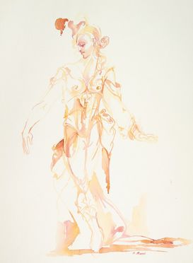  Anna Anni  (Marradi, 1926 - Firenze, 2011) : Quattro bozzetti per costumi teatrali.  - Asta Stampe e Disegni - Libreria Antiquaria Gonnelli - Casa d'Aste - Gonnelli Casa d'Aste