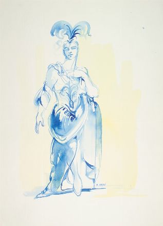 Anna Anni  (Marradi, 1926 - Firenze, 2011) : Quattro bozzetti per costumi teatrali.  - Asta Stampe e Disegni - Libreria Antiquaria Gonnelli - Casa d'Aste - Gonnelli Casa d'Aste