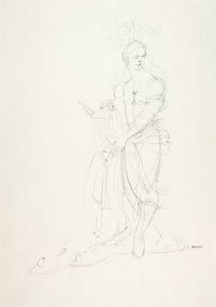  Anna Anni  (Marradi, 1926 - Firenze, 2011) : Quattro bozzetti per costumi teatrali.  - Asta Stampe e Disegni - Libreria Antiquaria Gonnelli - Casa d'Aste - Gonnelli Casa d'Aste