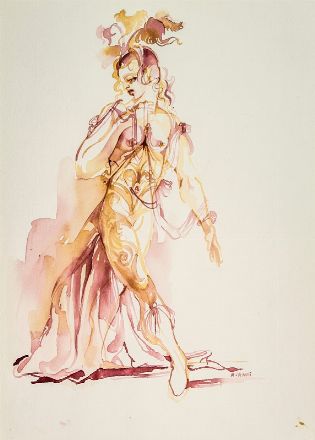  Anna Anni  (Marradi, 1926 - Firenze, 2011) : Tre bozzetti per costumi teatrali.  - Asta Stampe e Disegni - Libreria Antiquaria Gonnelli - Casa d'Aste - Gonnelli Casa d'Aste