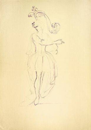  Anna Anni  (Marradi, 1926 - Firenze, 2011) : Tre bozzetti per costumi teatrali.  - Auction Prints and Drawings - Libreria Antiquaria Gonnelli - Casa d'Aste - Gonnelli Casa d'Aste