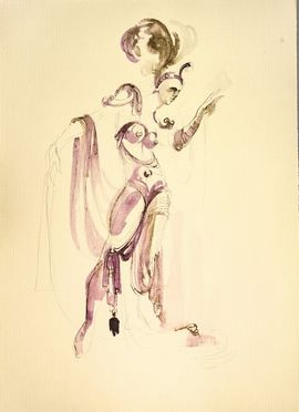  Anna Anni  (Marradi, 1926 - Firenze, 2011) : Tre bozzetti per costumi teatrali.  - Asta Stampe e Disegni - Libreria Antiquaria Gonnelli - Casa d'Aste - Gonnelli Casa d'Aste