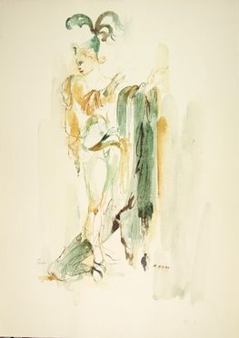  Anna Anni  (Marradi, 1926 - Firenze, 2011) : Tre bozzetti per costumi teatrali.  - Auction Prints and Drawings - Libreria Antiquaria Gonnelli - Casa d'Aste - Gonnelli Casa d'Aste