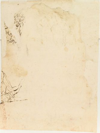  Pietro Berrettini (detto Pietro da Cortona)  (Cortona, 1596 - Roma, 1669) [cerchia di] : Studio per David; Abramo servito dagli angeli (recto). Schizzi a penna (verso).  - Auction Prints and Drawings - Libreria Antiquaria Gonnelli - Casa d'Aste - Gonnelli Casa d'Aste