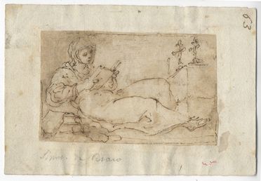  Simone Cantarini  (Pesaro, 1612 - Verona, 1648) : Santa che legge.  - Auction Prints and Drawings - Libreria Antiquaria Gonnelli - Casa d'Aste - Gonnelli Casa d'Aste