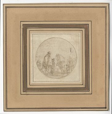  Stefano Della Bella  (Firenze, 1610 - 1664) : Tondo con figure.  - Auction Prints and Drawings - Libreria Antiquaria Gonnelli - Casa d'Aste - Gonnelli Casa d'Aste