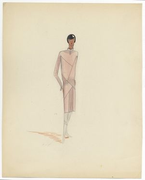  Jean Alexandre Patou  (Parigi, 1887 - 1936) : Coppia di figurini di moda.  - Auction Prints and Drawings - Libreria Antiquaria Gonnelli - Casa d'Aste - Gonnelli Casa d'Aste