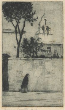  Umberto Prencipe  (Napoli, 1879 - Roma, 1962) : Il castello di Madonna.  Bruno Croatto  (Trieste, 1875 - Roma, 1948)  - Asta Stampe e Disegni - Libreria Antiquaria Gonnelli - Casa d'Aste - Gonnelli Casa d'Aste
