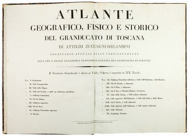  Zuccagni Orlandini Attilio : Atlante geografico, fisico e storico del Granducato di Toscana.  - Asta LIBRI, MANOSCRITTI, STAMPE E DISEGNI - Libreria Antiquaria Gonnelli - Casa d'Aste - Gonnelli Casa d'Aste