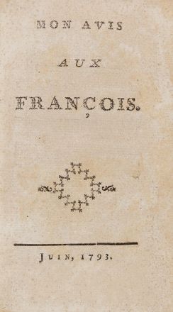  Ducray-Duminil François Guillaume : Mon avis aux François.  - Asta LIBRI, MANOSCRITTI, STAMPE E DISEGNI - Libreria Antiquaria Gonnelli - Casa d'Aste - Gonnelli Casa d'Aste