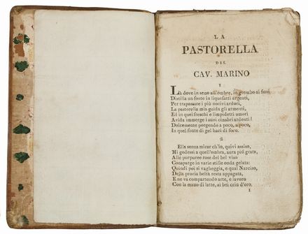  Marino Giambattista, Pananti Filippo, Aretino Pietro : La pastorella [...]. La Notte [...]. La Cleopatra...  - Asta LIBRI, MANOSCRITTI, STAMPE E DISEGNI - Libreria Antiquaria Gonnelli - Casa d'Aste - Gonnelli Casa d'Aste