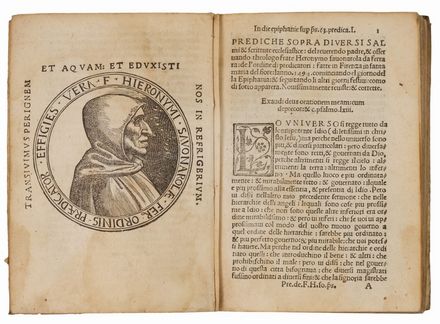  Savonarola Girolamo : Le prediche [...] sopra li Salmi, & molte altre notabilissime materie...  Luca Bettini  ( - 1527), Giovanni Brasavola  (1458 - 1536), Lorenzo Violi  (1464)  - Asta LIBRI, MANOSCRITTI, STAMPE E DISEGNI - Libreria Antiquaria Gonnelli - Casa d'Aste - Gonnelli Casa d'Aste