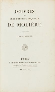  Molire (Poquelin Jean-Baptiste, detto) : Oeuvres. Tome Premier (-Septième).  Franois-Marie Arouet (de) Voltaire, Jean-Michel Moreau  (Parigi, 1741 - 1814)  - Asta LIBRI, MANOSCRITTI, STAMPE E DISEGNI - Libreria Antiquaria Gonnelli - Casa d'Aste - Gonnelli Casa d'Aste