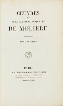  Molière (Poquelin Jean-Baptiste, detto) : Oeuvres. Tome Premier (-Septième).  François-Marie Arouet (de) Voltaire, Jean-Michel Moreau  (Parigi, 1741 - 1814)  - Asta LIBRI, MANOSCRITTI, STAMPE E DISEGNI - Libreria Antiquaria Gonnelli - Casa d'Aste - Gonnelli Casa d'Aste