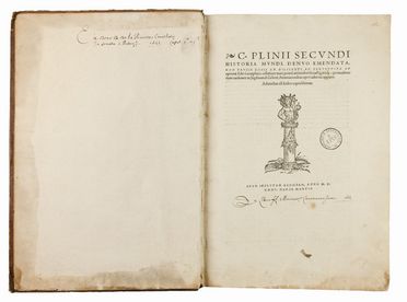  Plinius Secundus Gaius : Historia mundi, denuo emendata...  Sigmund Gelen  (1497 - 1554), Erasmus Roterodamus  - Asta LIBRI, MANOSCRITTI, STAMPE E DISEGNI - Libreria Antiquaria Gonnelli - Casa d'Aste - Gonnelli Casa d'Aste