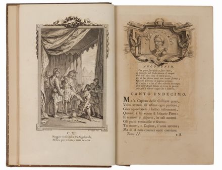  Tasso Torquato : La Gerusalemme Liberata [...] Tomo primo (-secondo).  Hubert Francois Gravelot  - Asta LIBRI, MANOSCRITTI, STAMPE E DISEGNI - Libreria Antiquaria Gonnelli - Casa d'Aste - Gonnelli Casa d'Aste